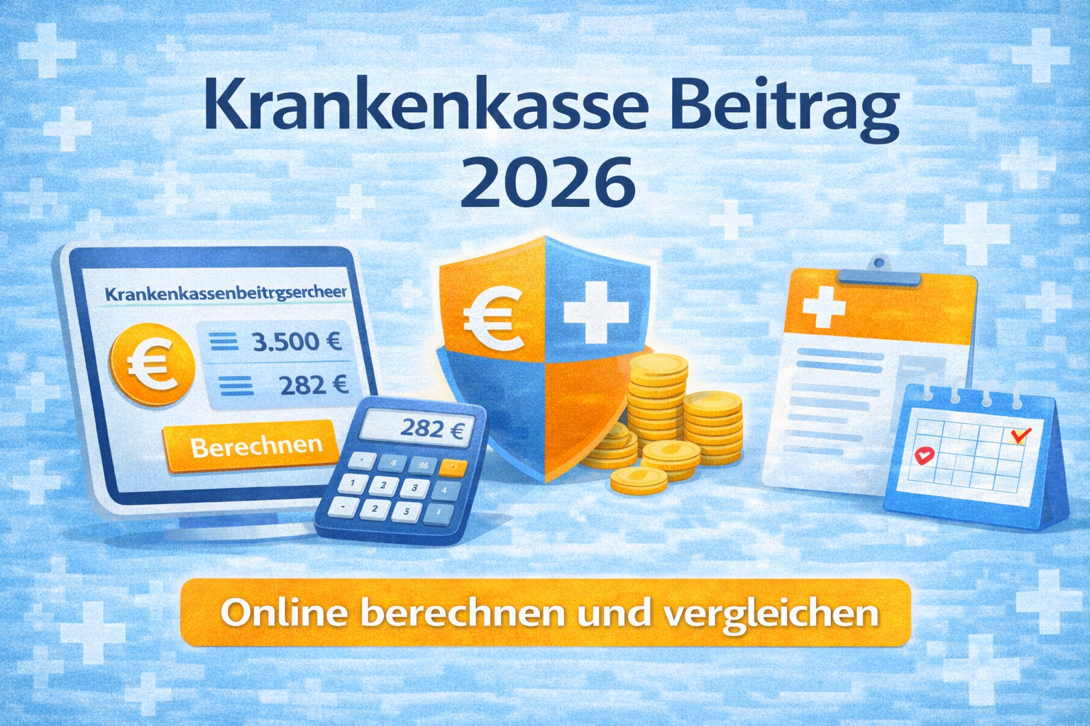 Krankenkasse Beitrag 2026 – Online berechnen und vergleichen mit Krankenkassenbeitragsrechner für Deutschland