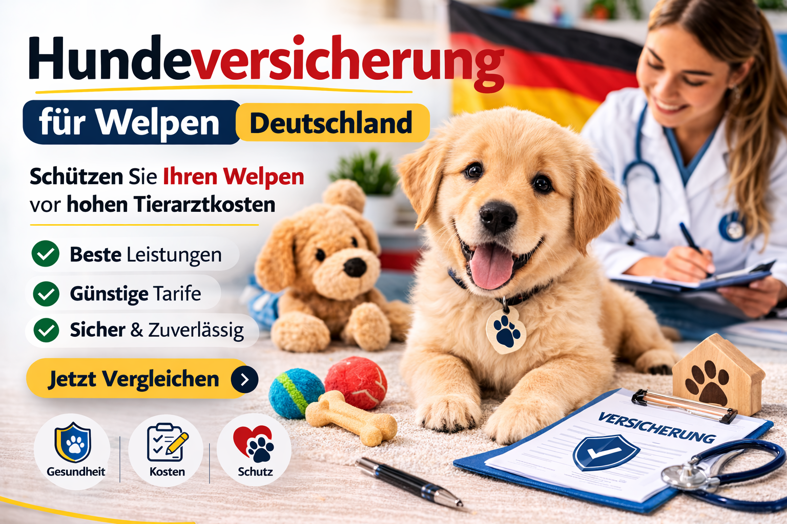 Hundeversicherung für Welpen Deutschland – Schutz vor hohen Tierarztkosten für junge Hunde